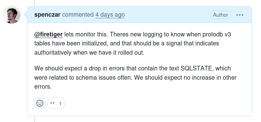Example triggering comment